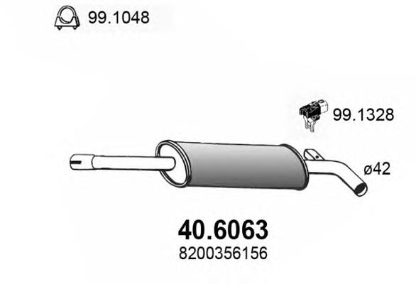 406063 Asso silenciador posterior