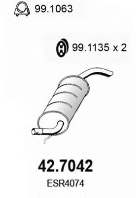 Silenciador posterior 427042 Asso