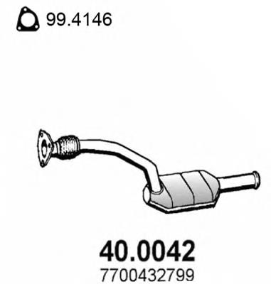 400042 Asso tubo de admisión del silenciador de escape delantero