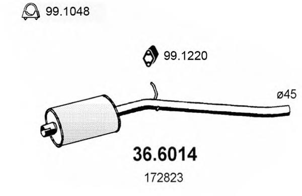 Silenciador del medio Peugeot 205 2 (20A, C)