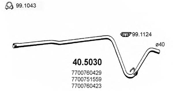 Silenciador del medio 405030 Asso