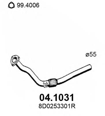 04.1031 Asso tubo de escape, del catalizador al silenciador