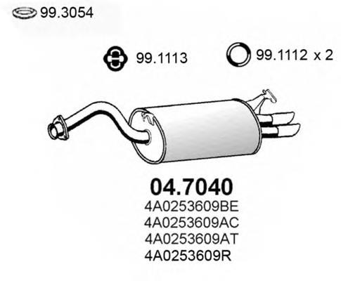 Silenciador posterior 047040 Asso