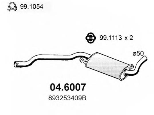 Silenciador del medio Audi 80 (89, 89Q, 8A, B3)