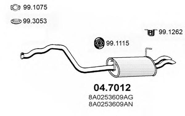 Silenciador posterior 047012 Asso