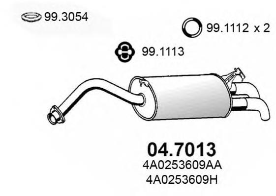 Silenciador posterior 047013 Asso