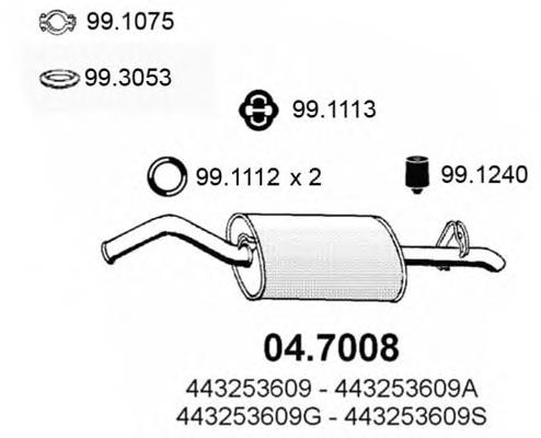 68109909AF Chrysler silenciador posterior