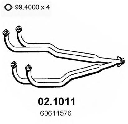 60611576 Fiat/Alfa/Lancia tubo de admisión del silenciador de escape delantero