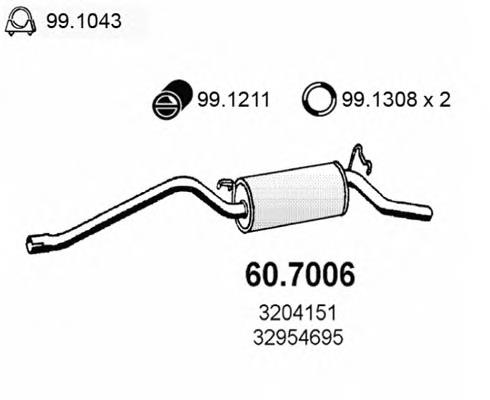 60.7006 Asso silenciador posterior