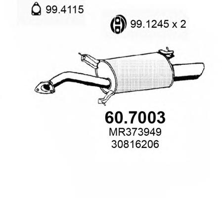 Silenciador posterior 607003 Asso