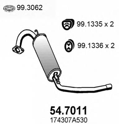 Silenciador posterior 547011 Asso