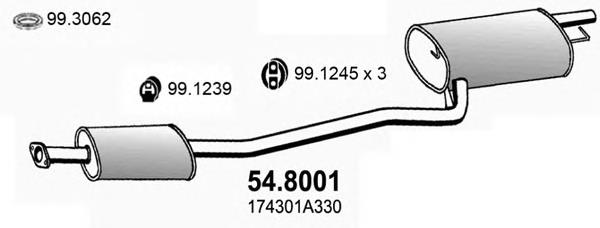 174301A330 Toyota silenciador posterior