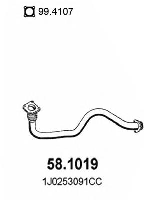 581019 Asso tubo de admisión del silenciador de escape delantero