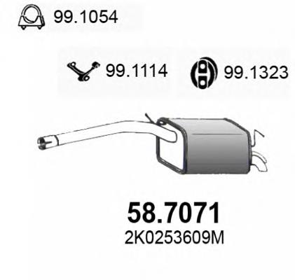 58.7071 Asso silenciador posterior