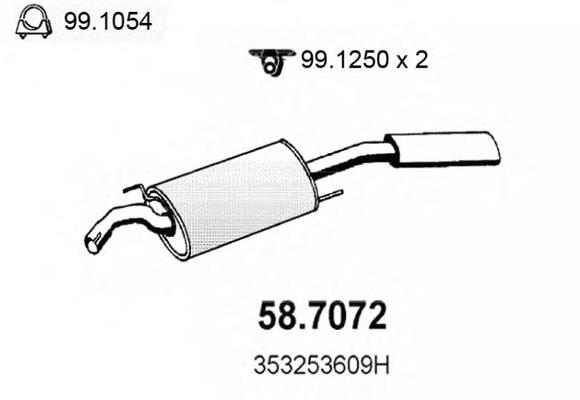 Silenciador posterior 587072 Asso