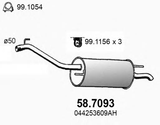 Silenciador posterior 587093 Asso