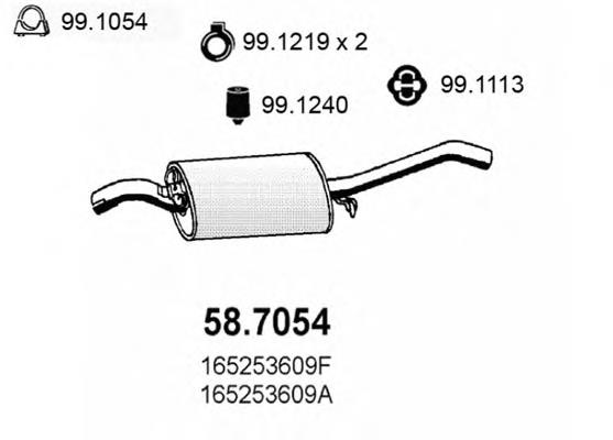 Silenciador posterior 587054 Asso