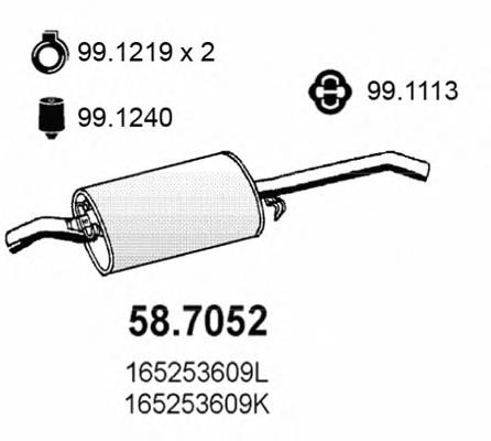 Silenciador posterior 587052 Asso