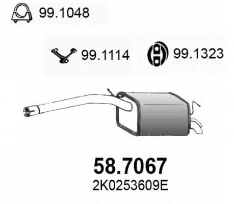 58.7067 Asso silenciador posterior