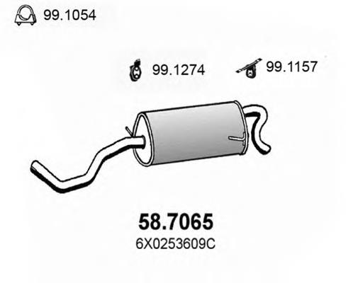 6X0253609H VAG silenciador posterior