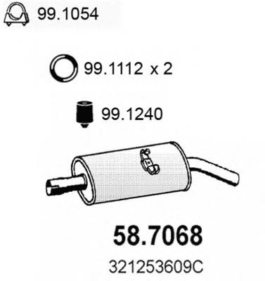 58.7068 Asso silenciador posterior