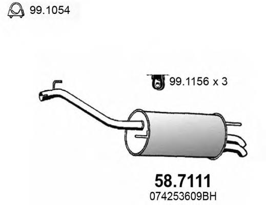 58.7111 Asso silenciador posterior