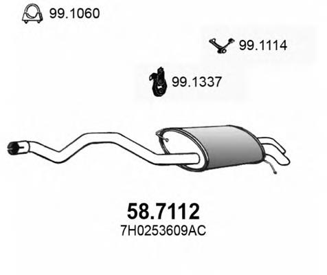 58.7112 Asso silenciador posterior