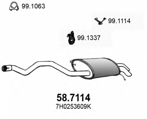 58.7114 Asso silenciador posterior