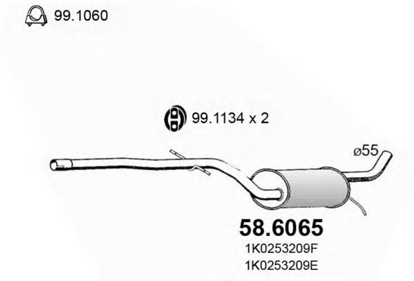 58.6065 Asso silenciador delantero