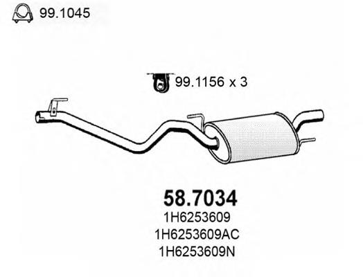 58.7034 Asso silenciador posterior