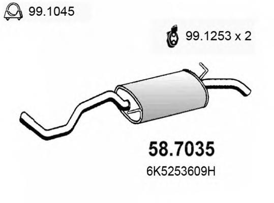 Silenciador posterior 587035 Asso