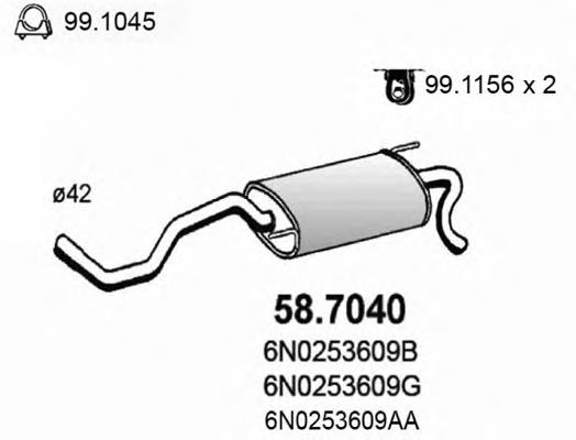 587040 Asso silenciador posterior