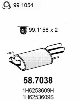 Comprar JZW253609A VAG Silenciador trasero