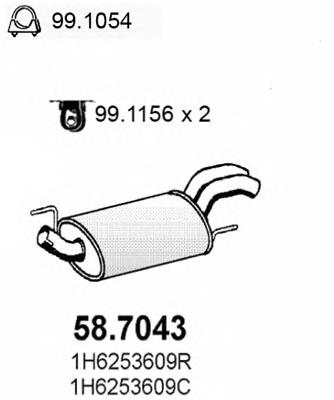 58.7043 Asso silenciador posterior