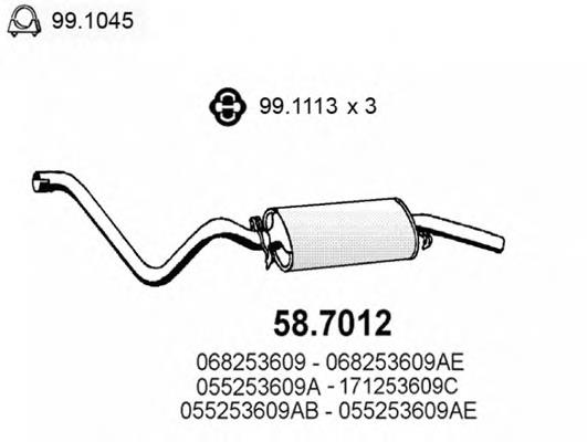 Silenciador posterior 587012 Asso