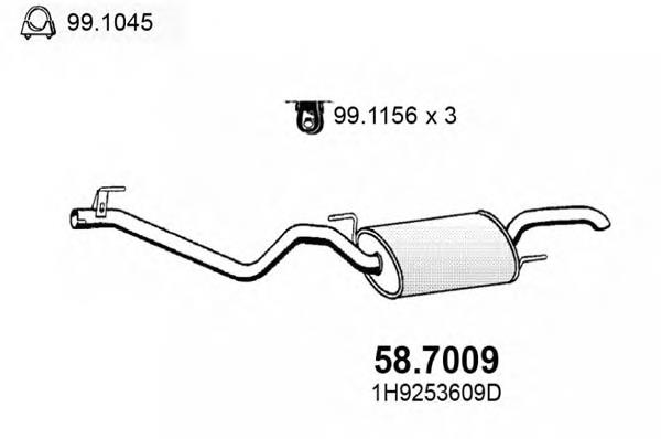 Silenciador posterior 587009 Asso