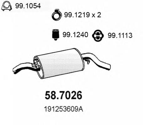 Silenciador posterior 587026 Asso