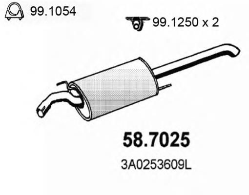 Silenciador posterior 587025 Asso