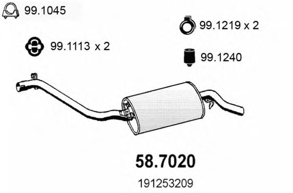 Silenciador posterior 587020 Asso