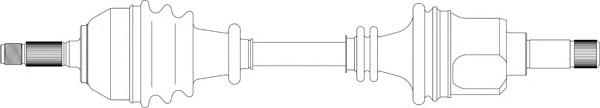 Árbol de transmisión delantero izquierdo DRS638400 Open Parts