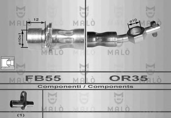 8953 Akron Malo tubo flexible de frenos delantero derecho