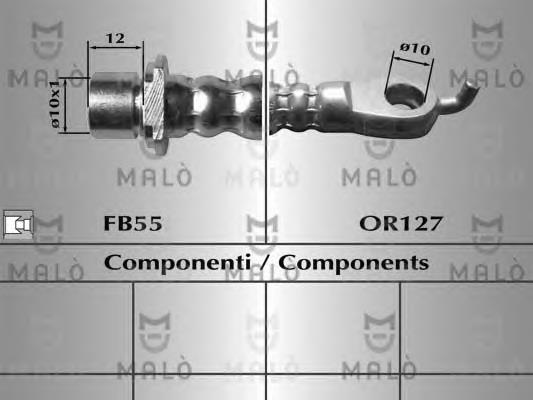 8958 Akron Malo tubo flexible de frenos delantero izquierdo