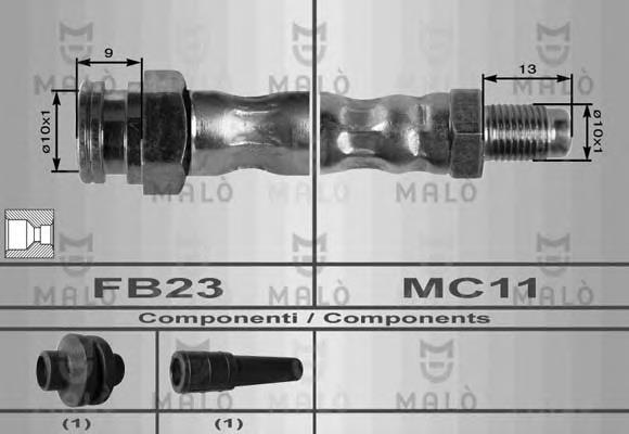 8481 Akron Malo tubo flexible de frenos delantero derecho