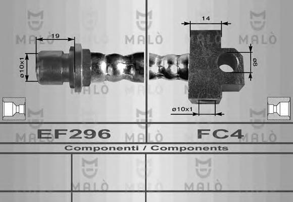 Tubo flexible de frenos trasero 8698 Akron Malo