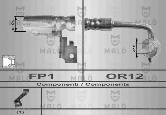 8583 Akron Malo tubo flexible de frenos delantero derecho