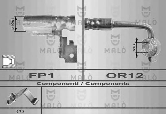 8578 Akron Malo tubo flexible de frenos delantero izquierdo