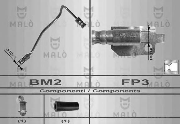 Tubo flexible de frenos trasero derecho 8602 Akron Malo