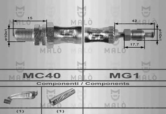 8604 Akron Malo tubo flexible de frenos delantero derecho