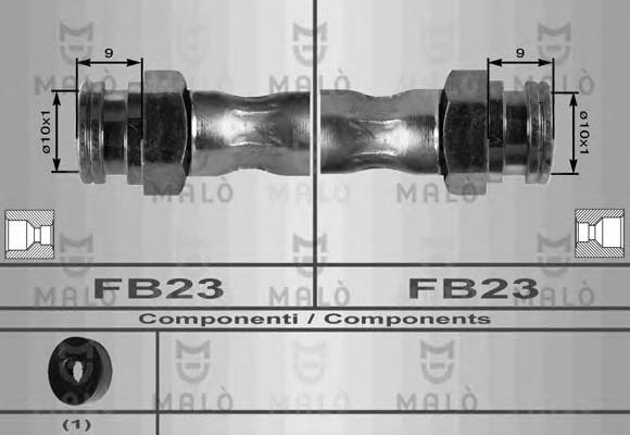 8613 Akron Malo tubo flexible de frenos trasero