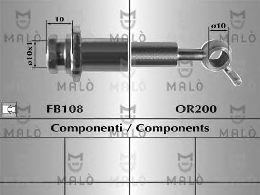 80934 Akron Malo tubo flexible de frenos trasero derecho